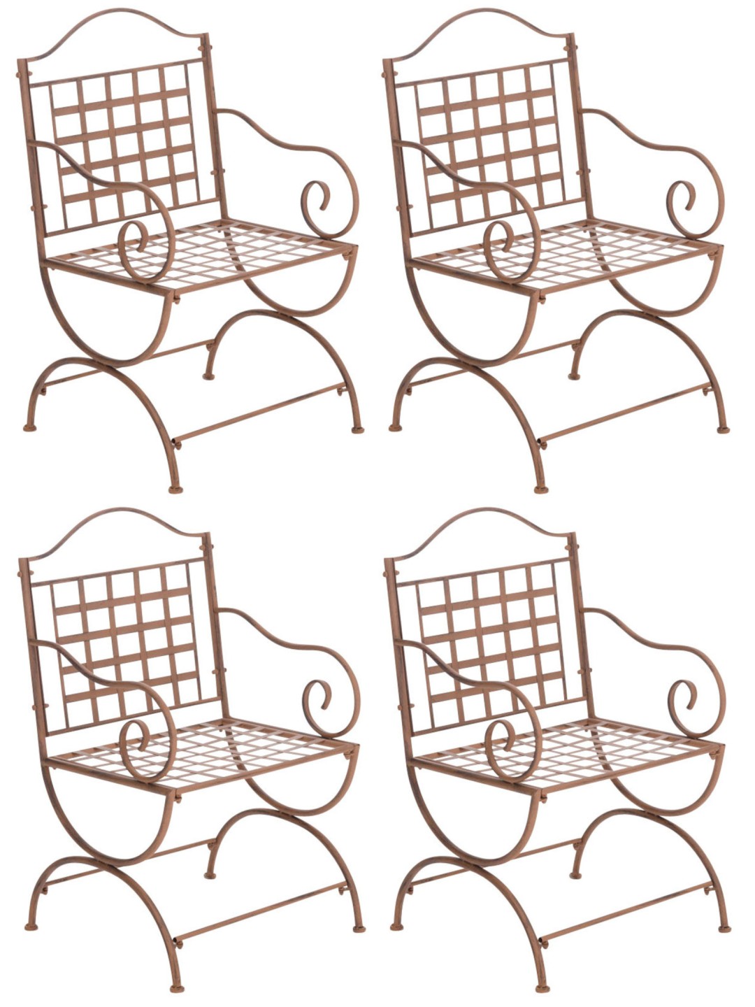 Lot de 4 chaises Lotta, brun antique