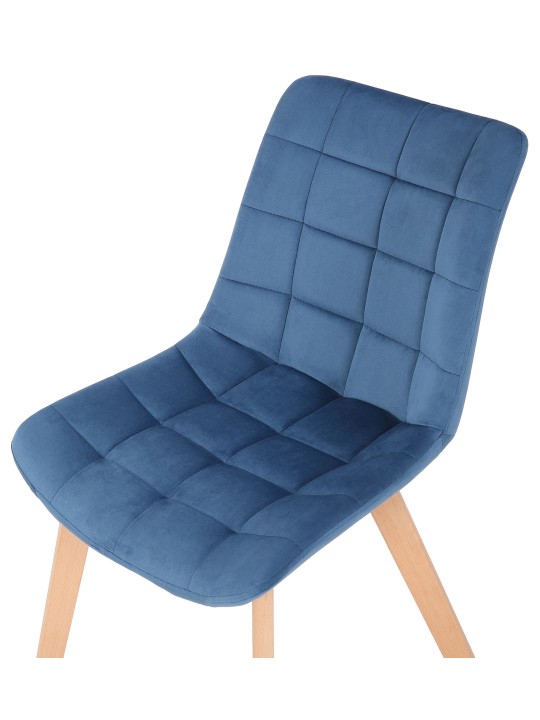 Lot de 2 chaises de salle à manger Passaic velours, bleu Lot de 2 chaises de salle à manger Passaic velours, bleu