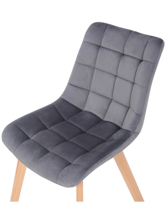 Lot de 2 chaises de salle à manger Passaic velours, gris Lot de 2 chaises de salle à manger Passaic velours, gris
