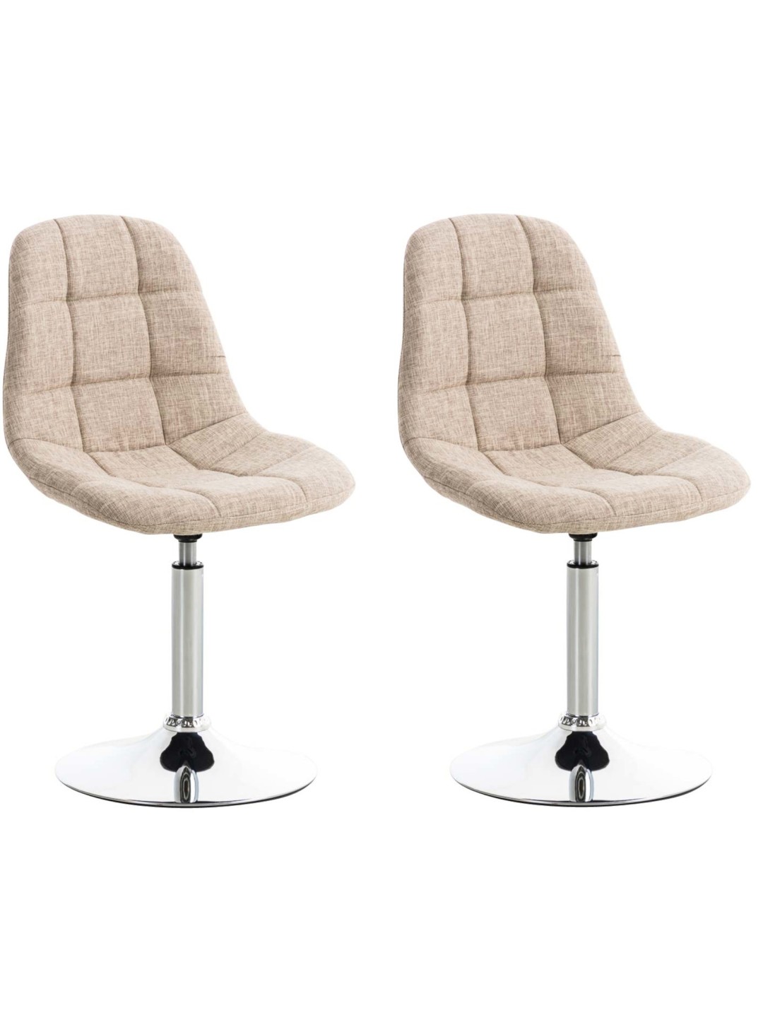 Lot de 2 chaises Emil tissu, crème