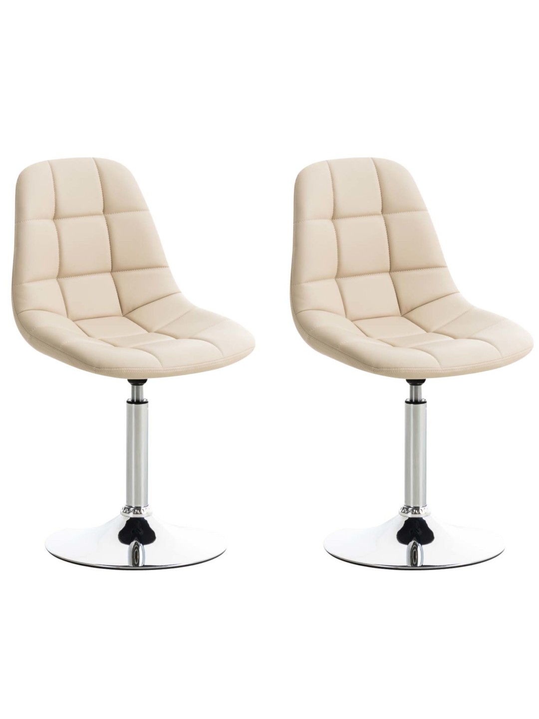 Lot de 2 chaises Emil simili cuir, crème