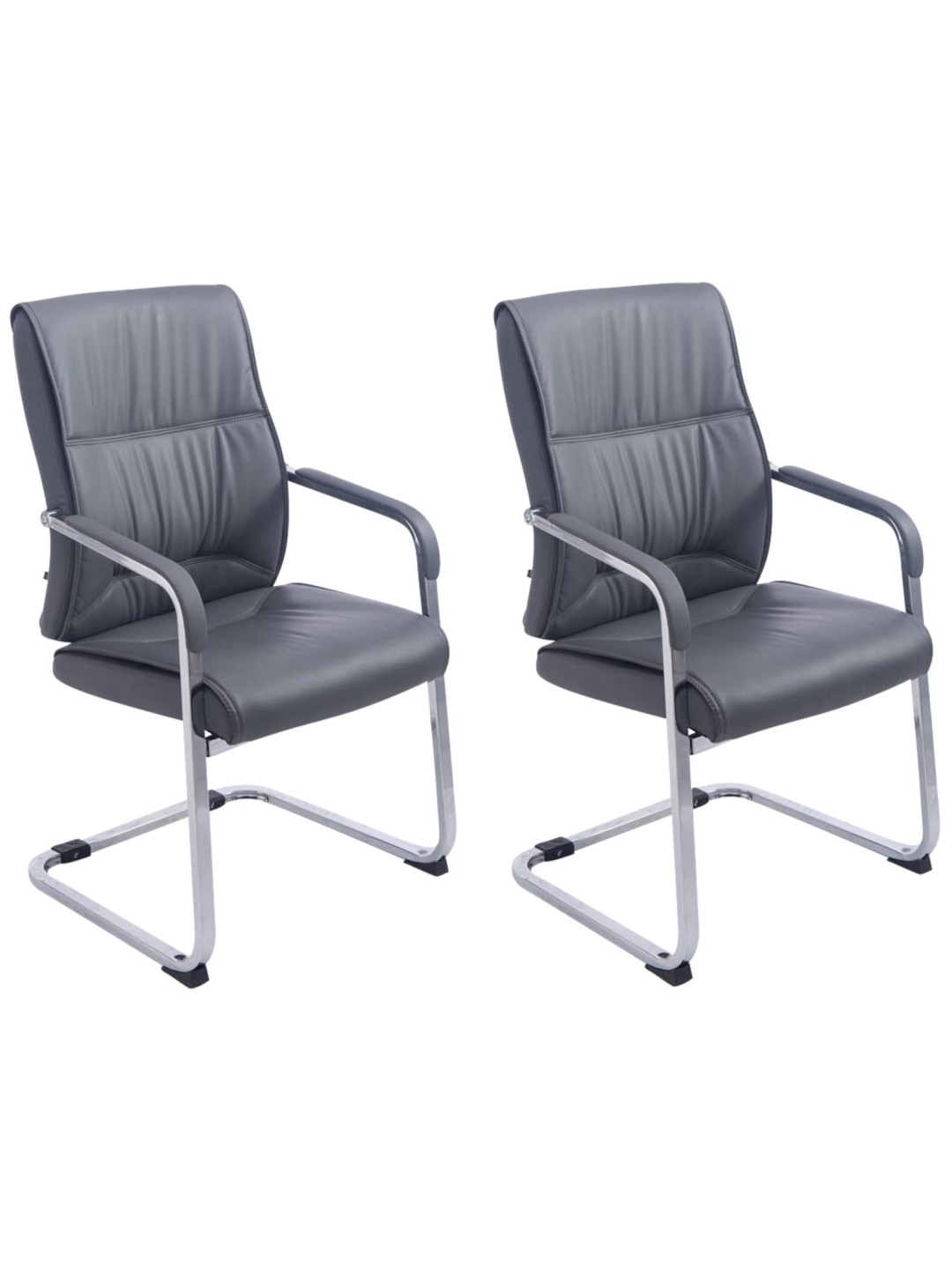 Lot de 2 chaises cantilever XL Anubis, gris
