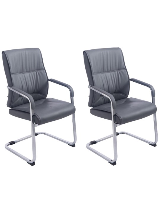 Lot de 2 chaises cantilever XL Anubis, gris