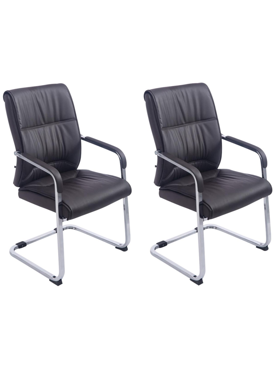 Lot de 2 chaises cantilever XL Anubis, brun