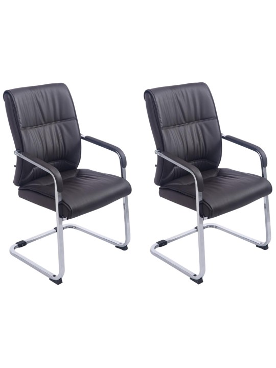 Lot de 2 chaises cantilever XL Anubis, brun