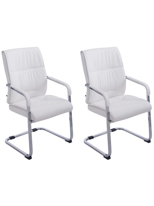 Lot de 2 chaises cantilever XL Anubis, blanc