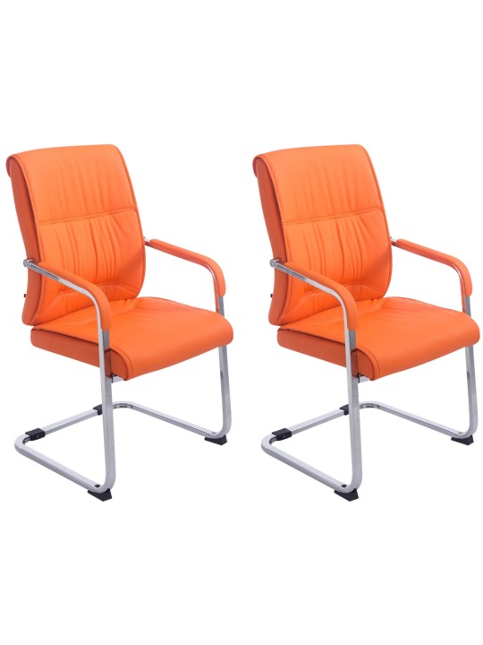 Lot de 2 chaises cantilever XL Anubis, orange