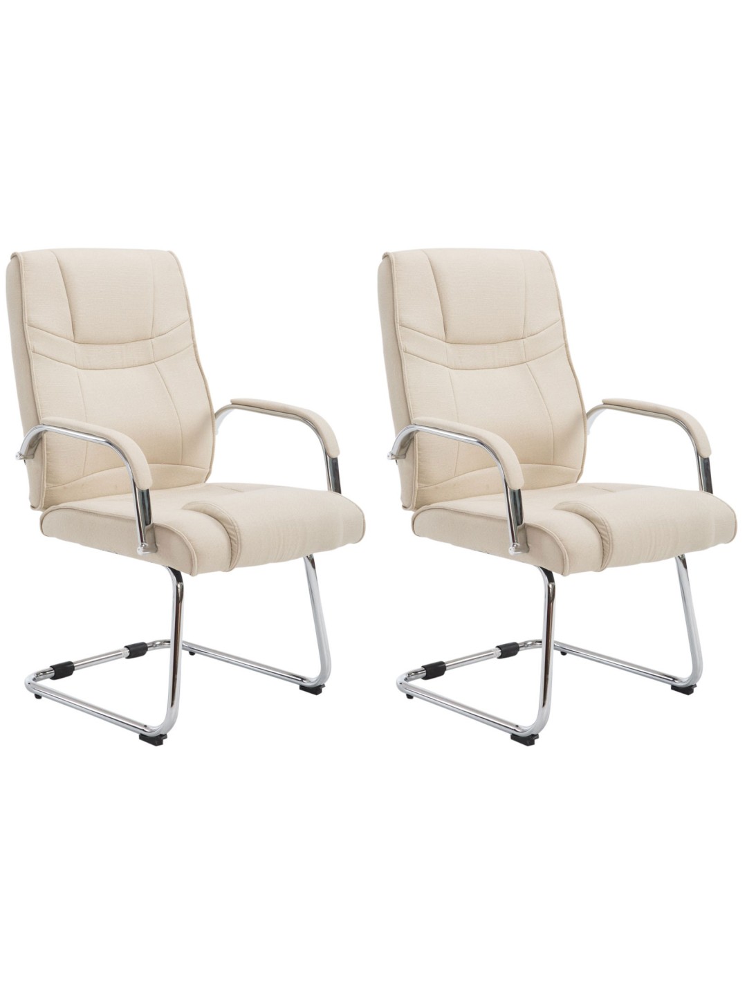 Lot de 2 chaises Attila tissu, crème