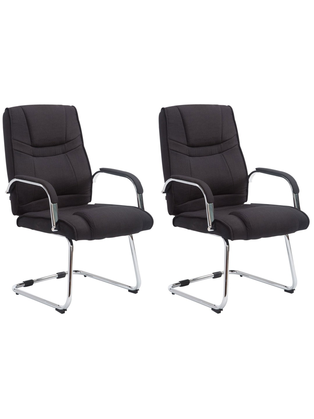 Lot de 2 chaises Attila tissu, noir