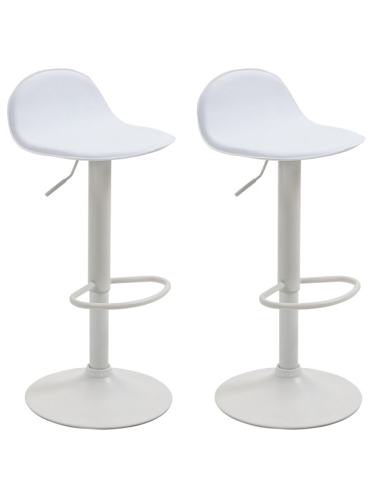 Lot de 2 tabourets de bar Lana V2, blanc Lot de 2 tabourets de bar Lana V2, blanc