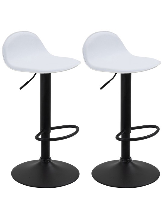 Lot de 2 tabourets de bar Lana V2, blanc