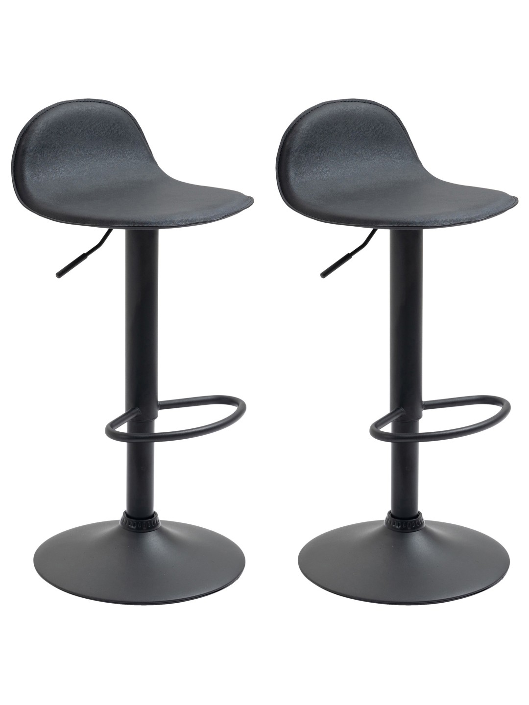 Lot de 2 tabourets de bar Lana V2, noir