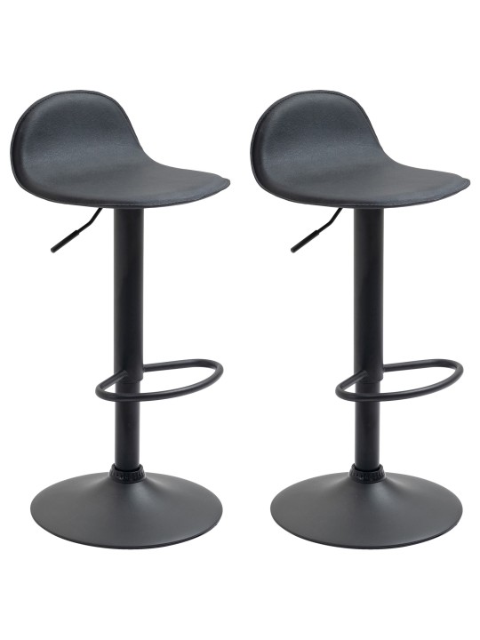 Lot de 2 tabourets de bar Lana V2, noir