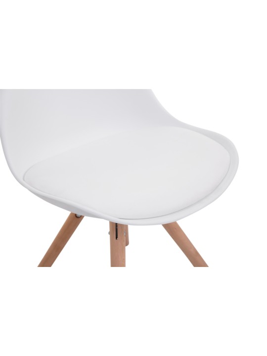 Lot de 4 chaises Toulouse simili cuir rondes naturel, blanc Lot de 4 chaises Toulouse simili cuir rondes naturel, blanc