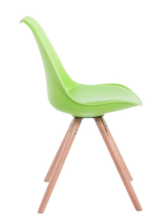 Lot de 4 chaises Toulouse simili cuir rondes naturel, vert Lot de 4 chaises Toulouse simili cuir rondes naturel, vert