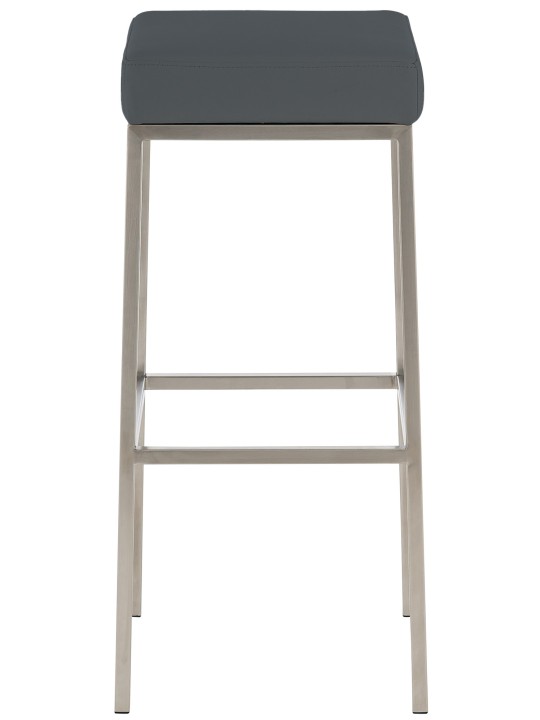 Lot de 2 tabourets de bar Montréal 85 simili cuir acier inoxydable, gris