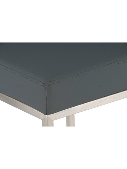 Lot de 2 tabourets de bar Montréal 85 simili cuir acier inoxydable, gris