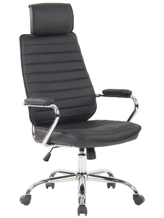 Chaise de bureau Rako cuir véritable, noir Chaise de bureau Rako cuir véritable, noir