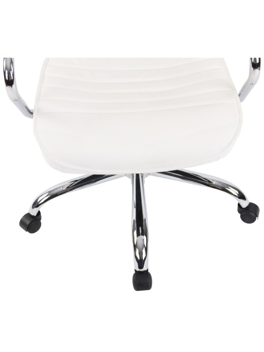 Chaise de bureau Rako cuir véritable, blanc