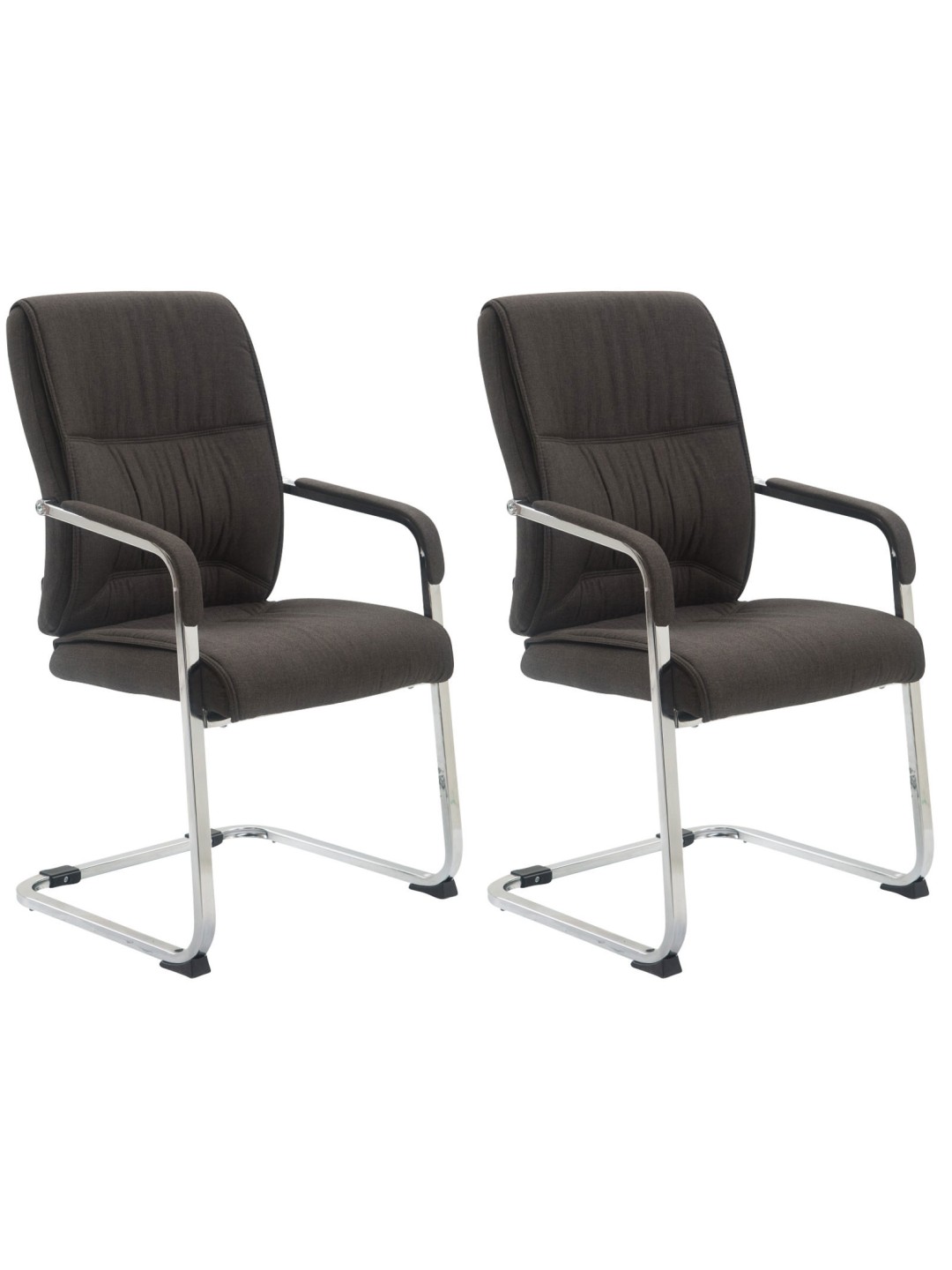 Lot de 2 chaises cantilever XL tissu Anubis, gris foncé