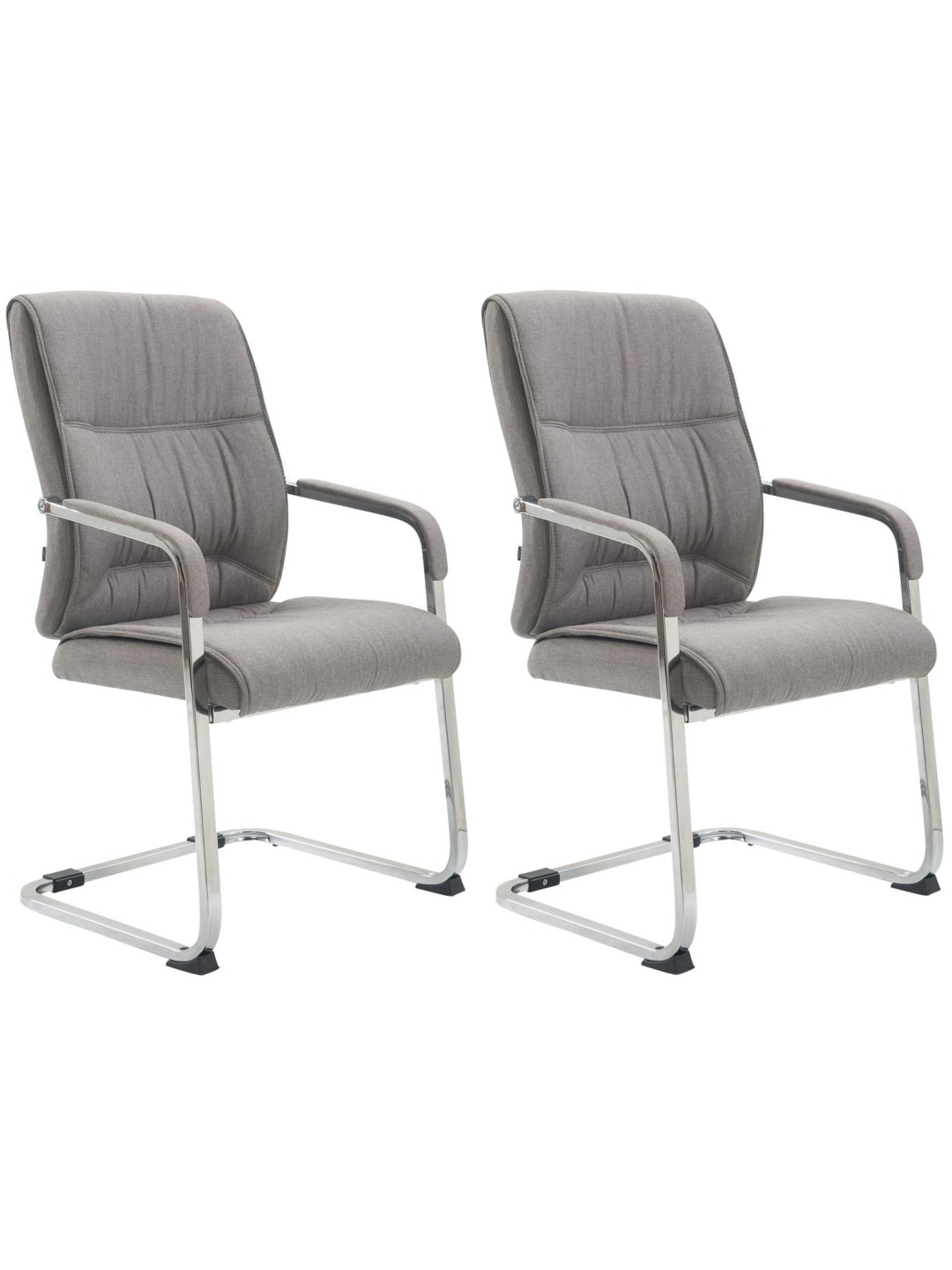 Lot de 2 chaises cantilever XL tissu Anubis, gris