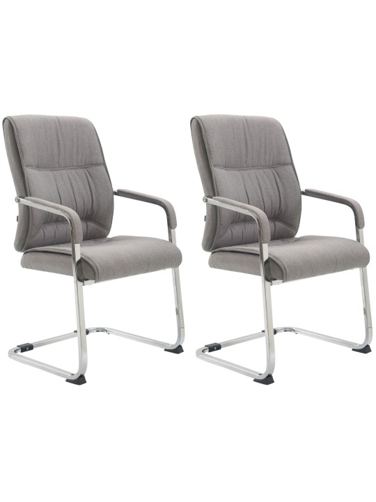 Lot de 2 chaises cantilever XL tissu Anubis, gris