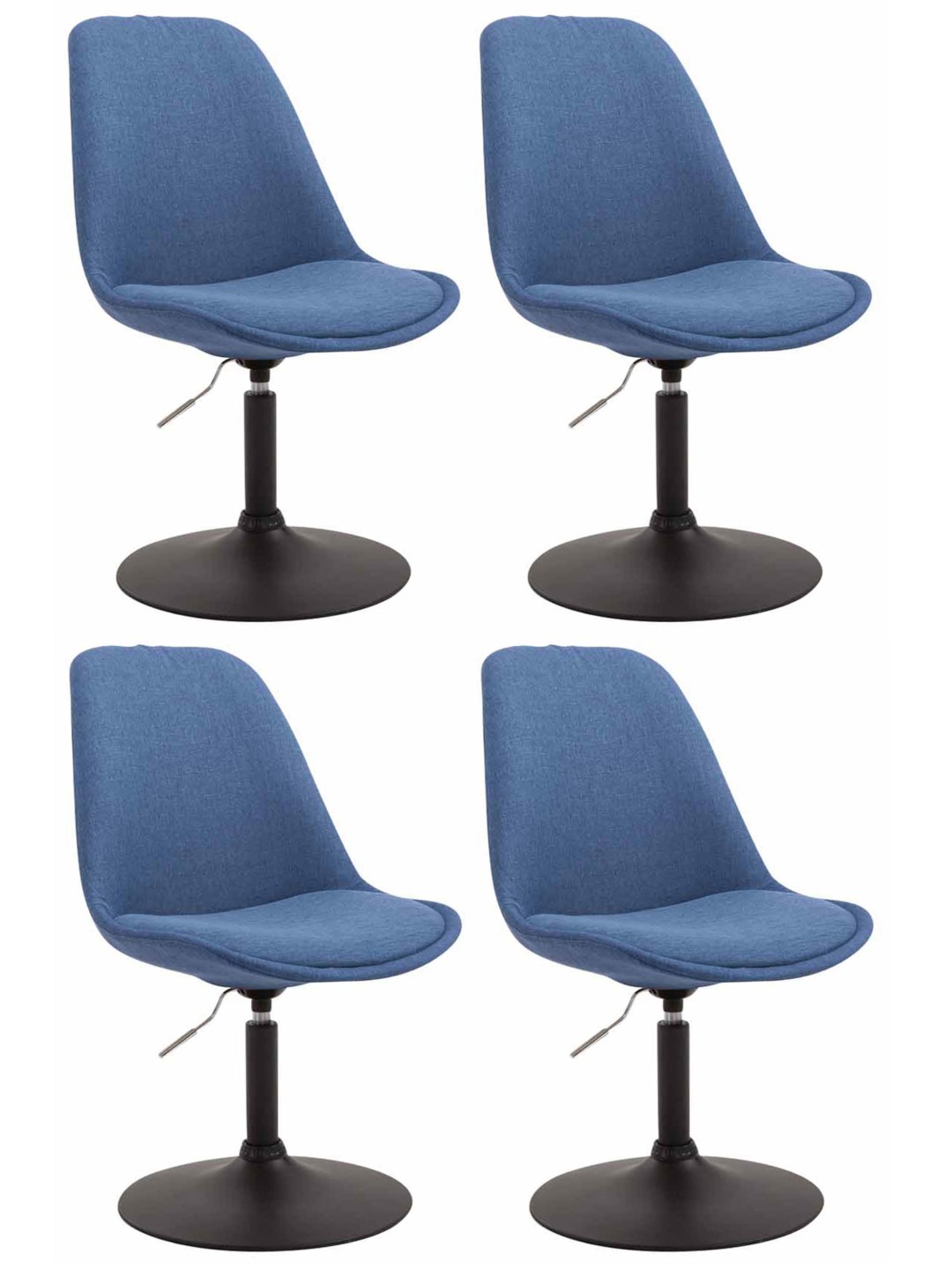 Lot de 4 chaises Maverick B tissu, bleu