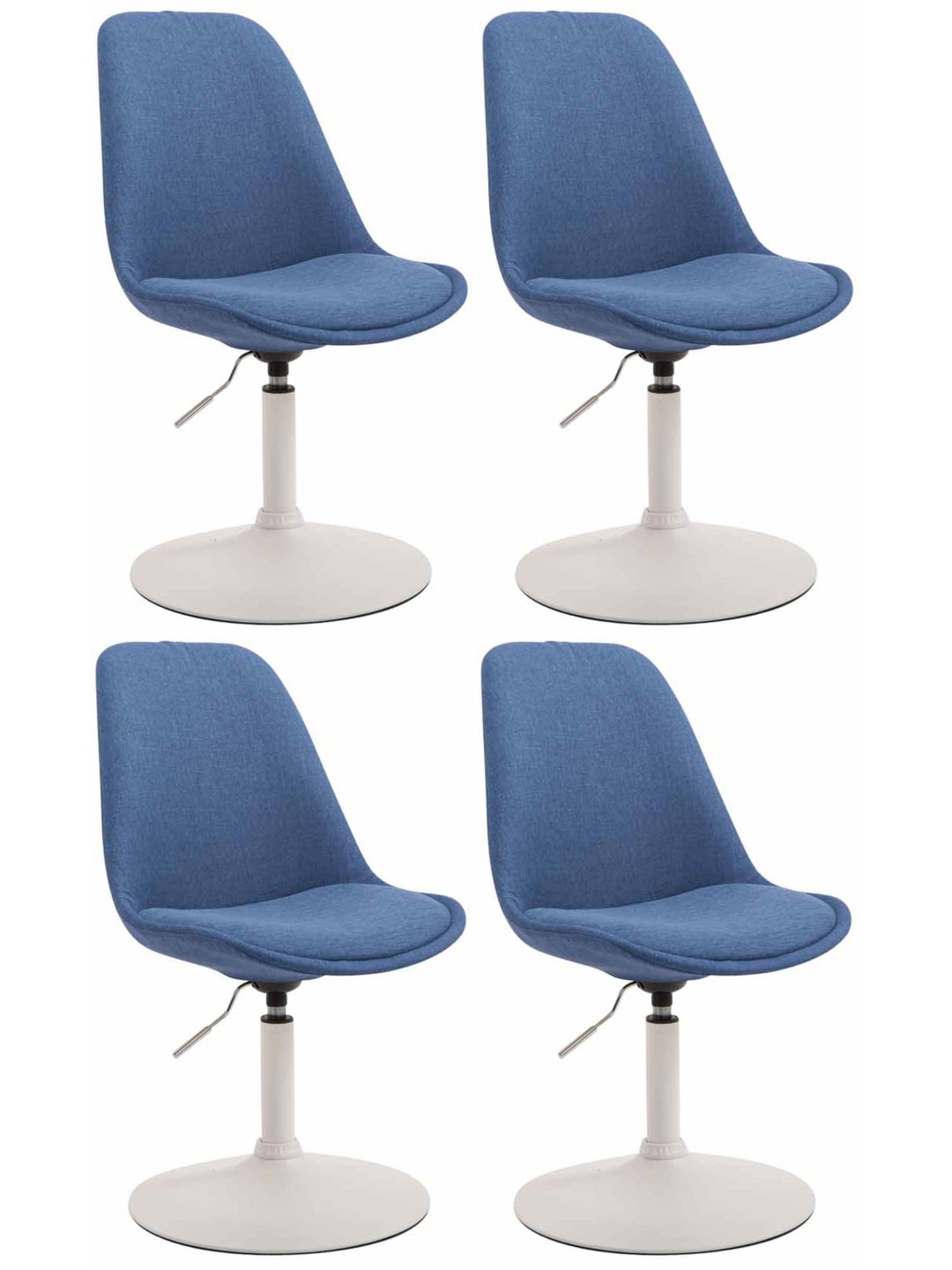Lot de 4 chaises Maverick W tissu, bleu