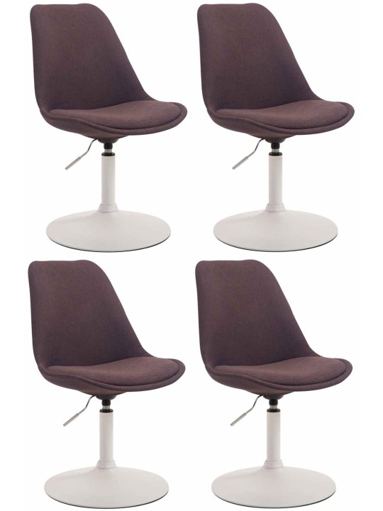 Lot de 4 chaises Maverick W tissu, brun