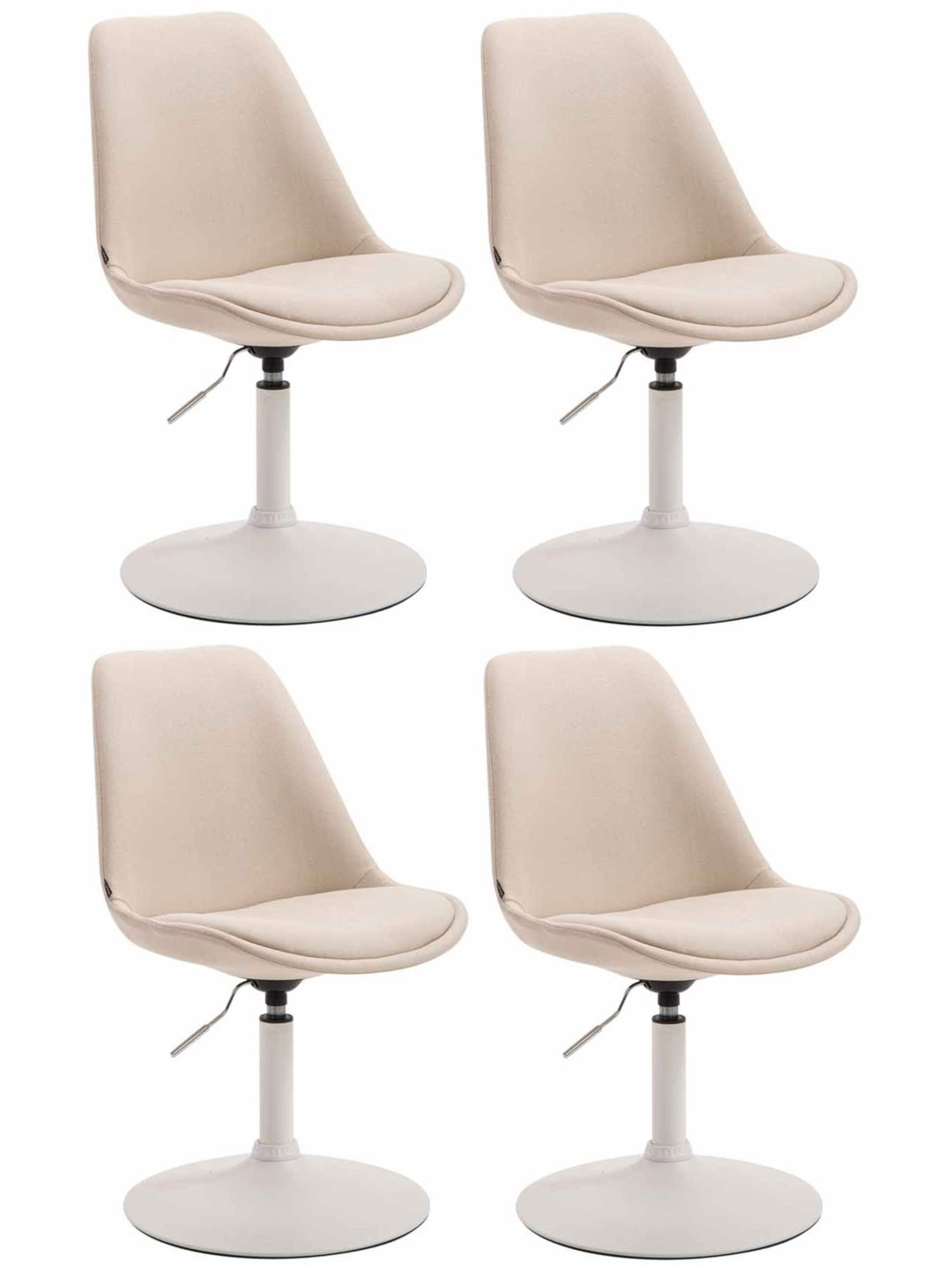 Lot de 4 chaises Maverick W tissu, crème