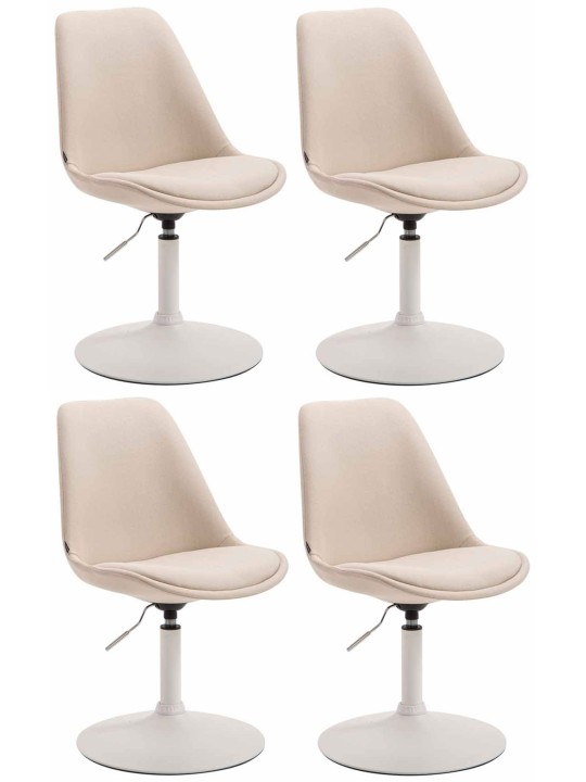 Lot de 4 chaises Maverick W tissu, crème