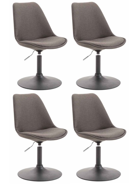 Lot de 4 chaises Maverick B tissu, gris foncé Lot de 4 chaises Maverick B tissu, gris foncé
