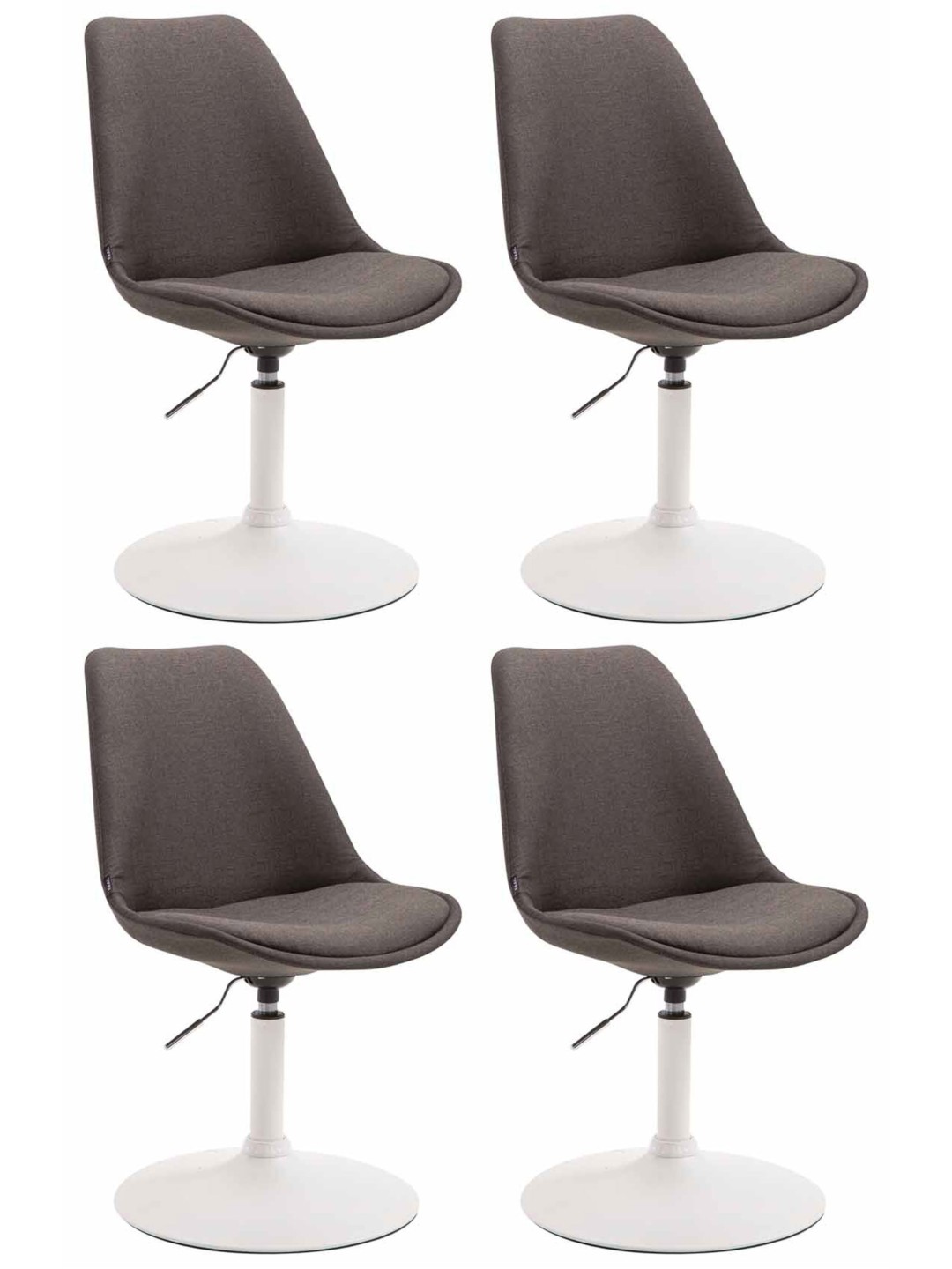 Lot de 4 chaises Maverick W tissu, gris foncé