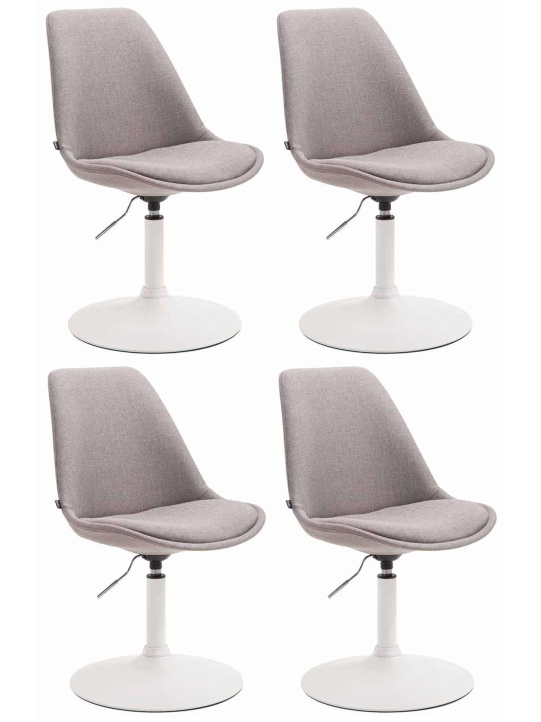 Lot de 4 chaises Maverick W tissu, gris