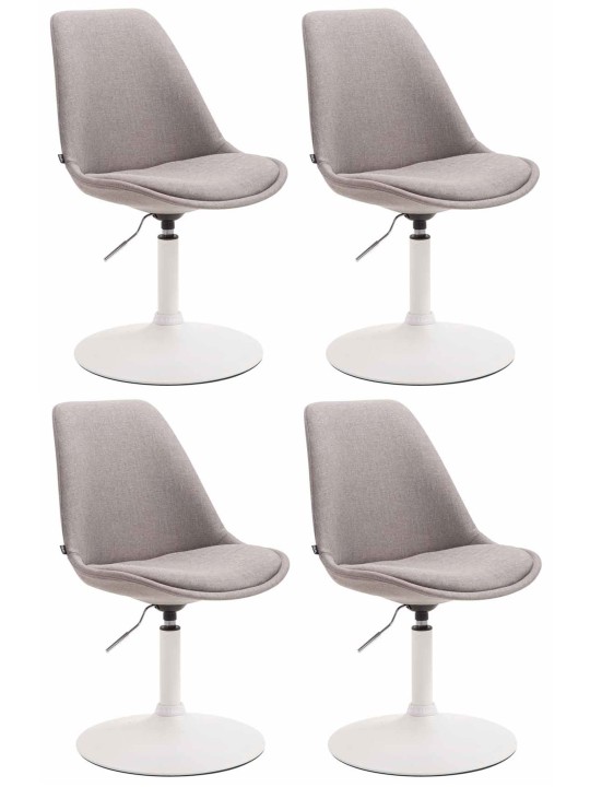 Lot de 4 chaises Maverick W tissu, gris