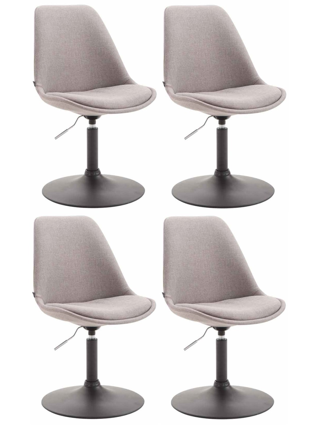 Lot de 4 chaises Maverick B tissu, gris