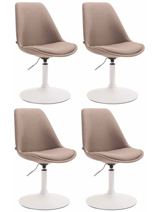 Lot de 4 chaises Maverick W tissu, taupe