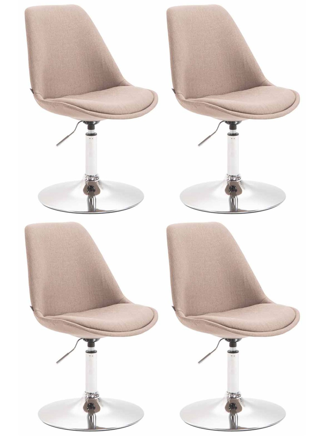 Lot de 4 chaises Maverick C tissu, taupe