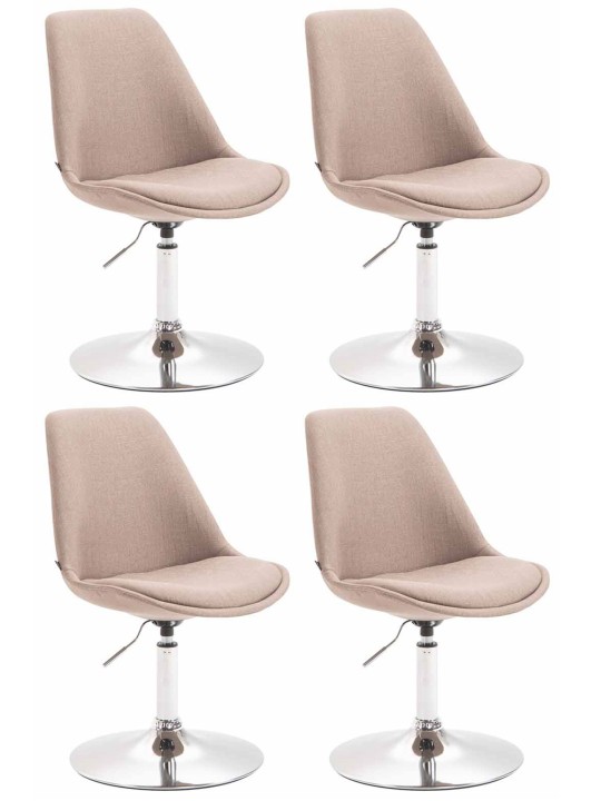 Lot de 4 chaises Maverick C tissu, taupe