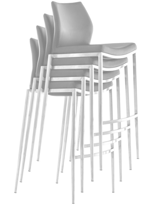 Tabouret de bar Matola simili cuir, crème