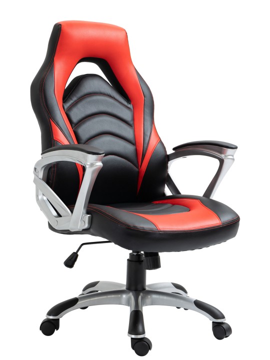 Chaise de bureau Foxton simili cuir, noir/rouge Chaise de bureau Foxton simili cuir, noir/rouge