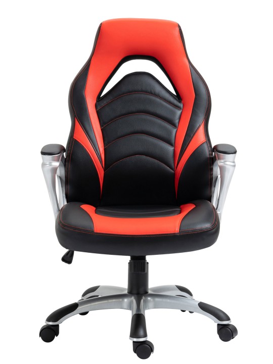 Chaise de bureau Foxton simili cuir, noir/rouge Chaise de bureau Foxton simili cuir, noir/rouge