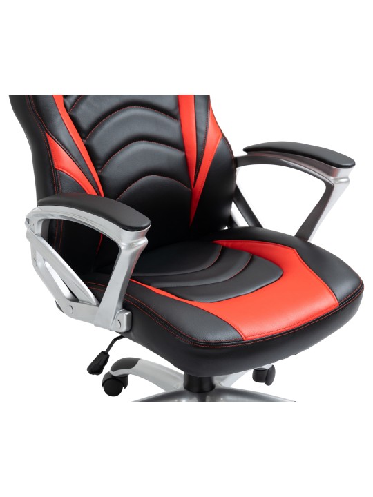 Chaise de bureau Foxton simili cuir, noir/rouge Chaise de bureau Foxton simili cuir, noir/rouge