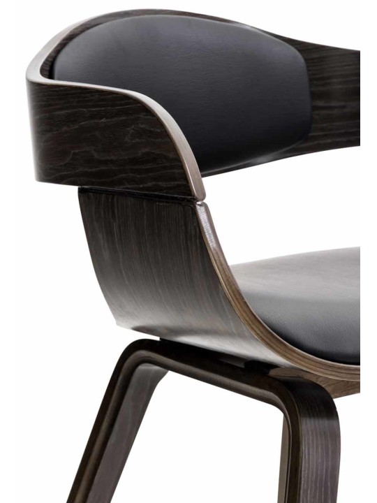 Lot de 2 chaises Kingston simili cuir, noir/gris