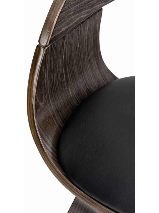 Lot de 2 chaises Kingston simili cuir, noir/gris