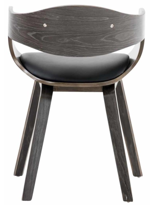 Lot de 2 chaises Kingston simili cuir, noir/gris