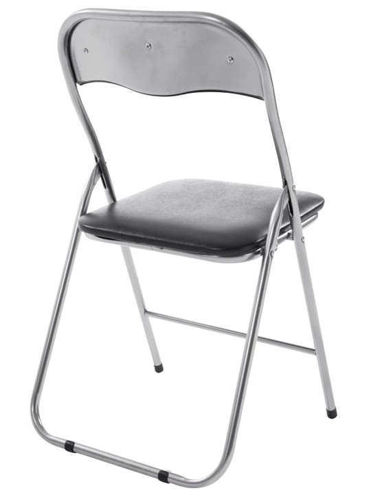 Lot de 2 chaises pliantes Felix, noir/argent