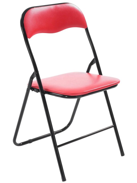Lot de 2 chaises pliantes Felix, rouge/noir