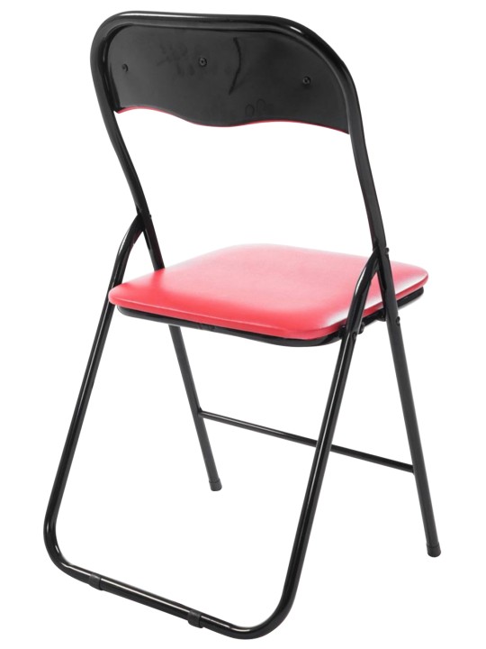 Lot de 2 chaises pliantes Felix, rouge/noir