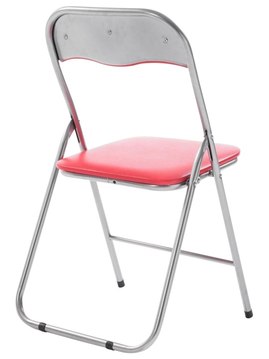 Lot de 2 chaises pliantes Felix, rouge/argent